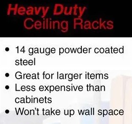 Garage storage shelves